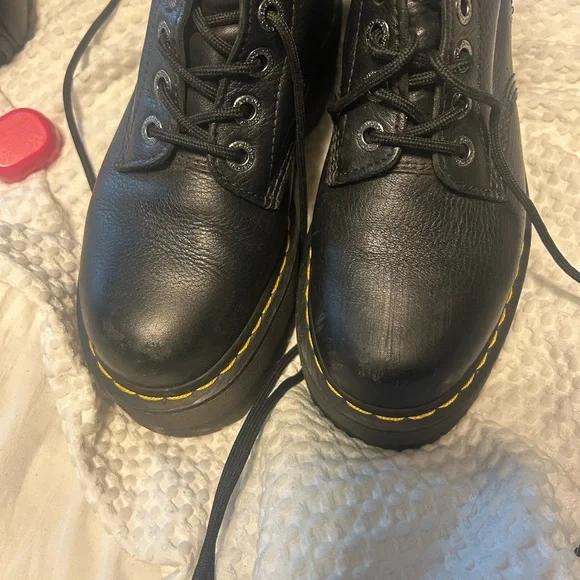 Black Platform Lace-Up Boots - Picture 2 of 5